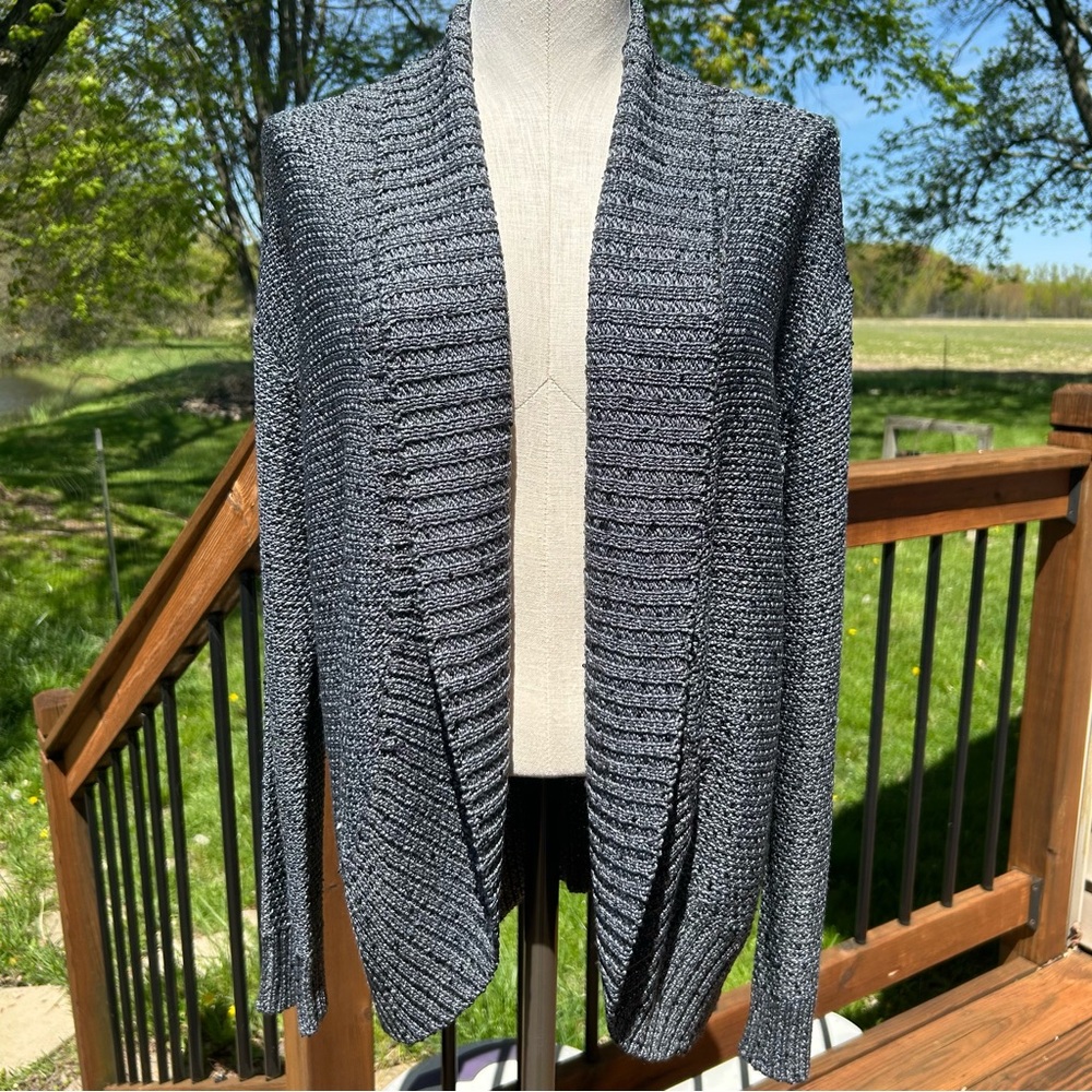 St. John Elegant Sequin Shawl Cardigan Womens Medium